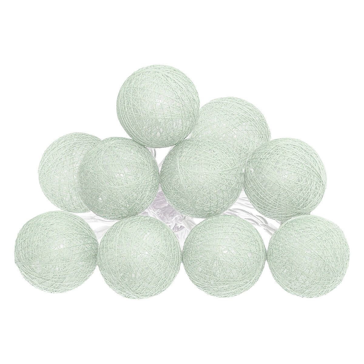 Slinger van 10 lichtbollen (165 cm) - Mint