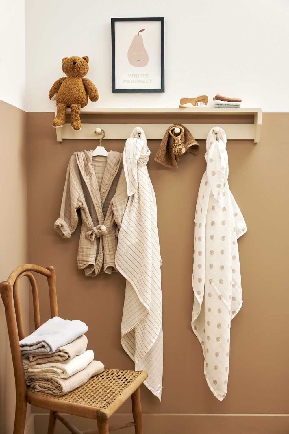 Swaddle 120x120cm 2-pack - Dot Stripe Sand