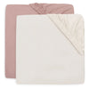 2-pack hoeslakens 60x120 - Wild Rose/Ivory