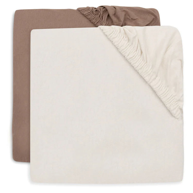 2-pack hoeslakens 60x120 - Milky Coffee/Ivory