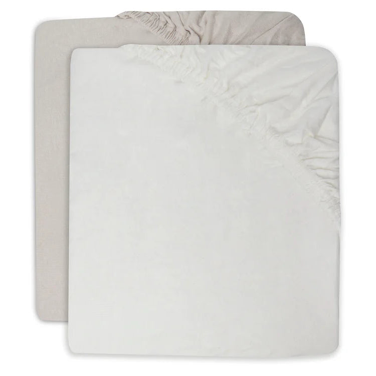 2-pack hoeslakens 60x120 - Nougat/Ivory