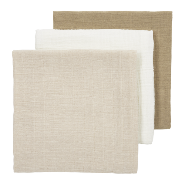 Hydrofiele monddoekjes 3-pack (effen kleuren)