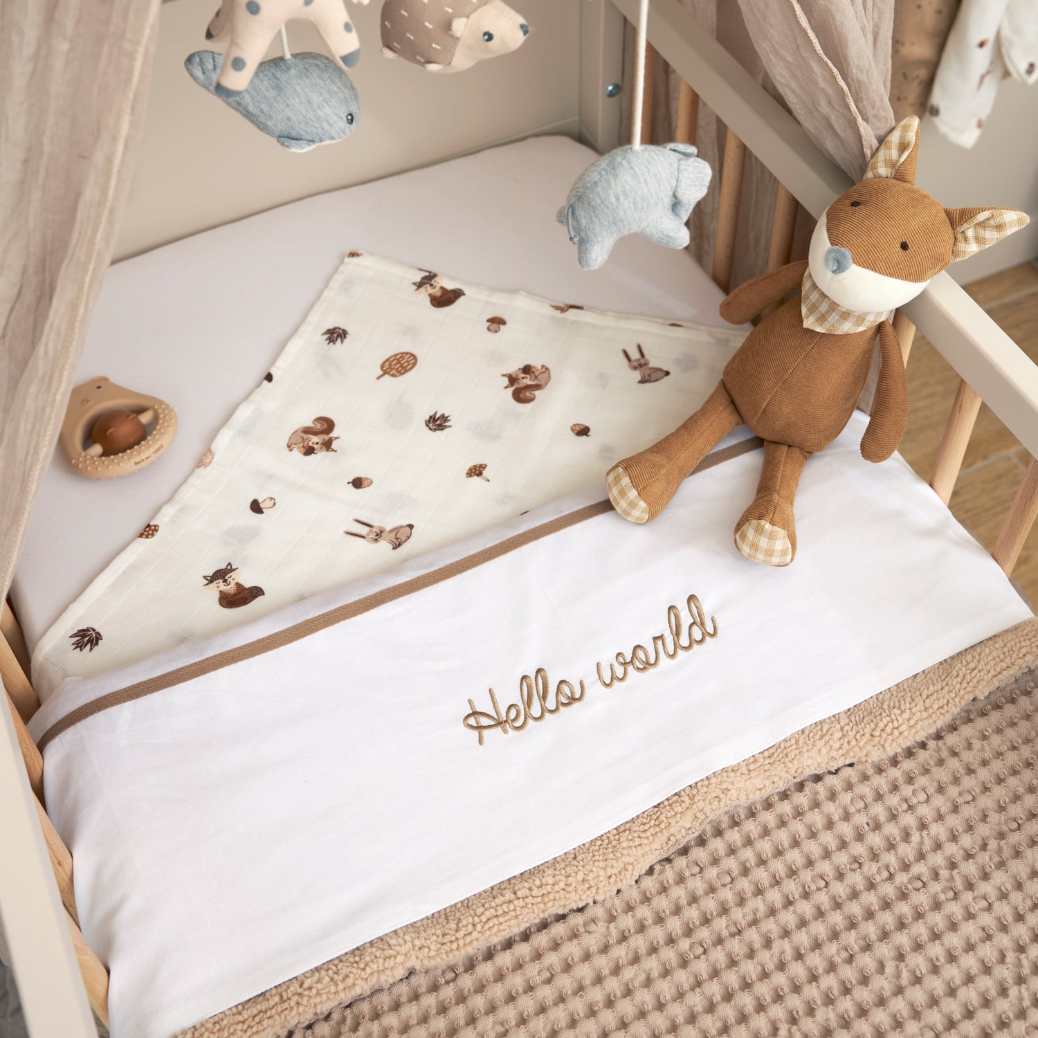 Baby bed crib sheet (100x150 cm) - Love you to the Moon & Back