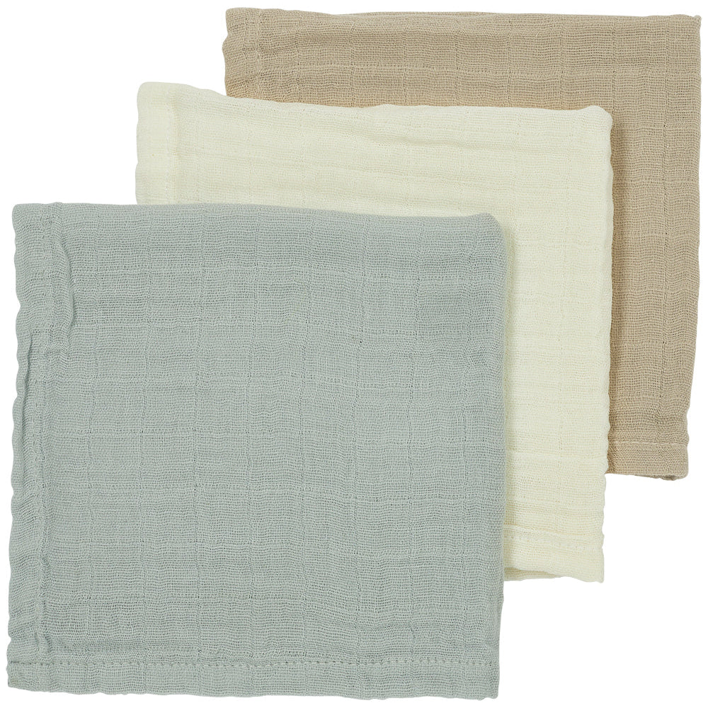 Hydrofiele monddoekjes 3-pack (effen kleuren)