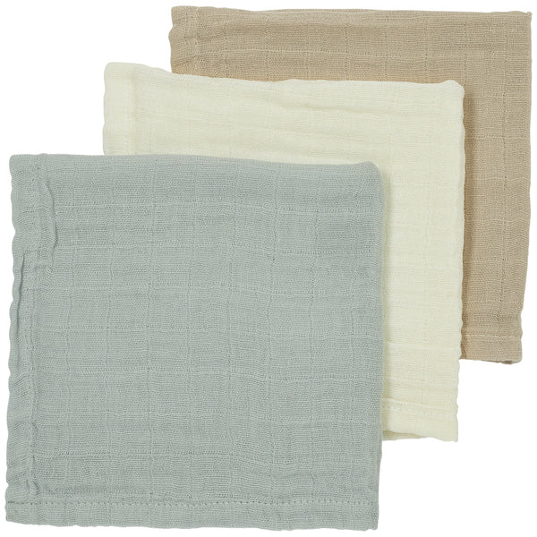 Hydrofiele monddoekjes 3-pack (effen kleuren)