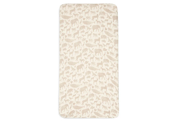 Fitted sheet crib/co-sleeper (40/50 x 80/90 cm) - Animals Nougat