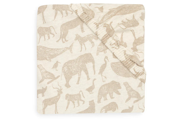 Fitted sheet crib/co-sleeper (40/50 x 80/90 cm) - Animals Nougat