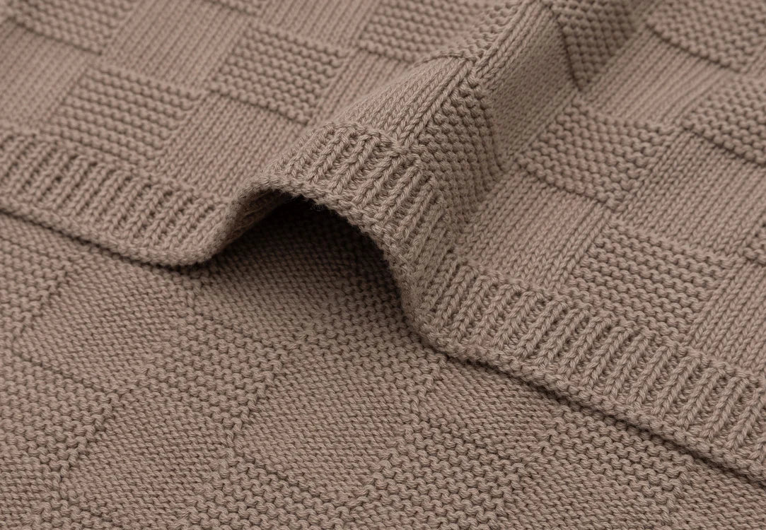 Ledikantdeken 100x150 cm - Box Knit Milky Coffee