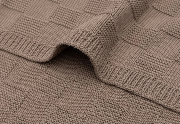 Ledikantdeken 100x150 cm - Box Knit Milky Coffee