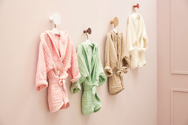 Badjas hydrofiel - Soft Pink (maat 86/92)