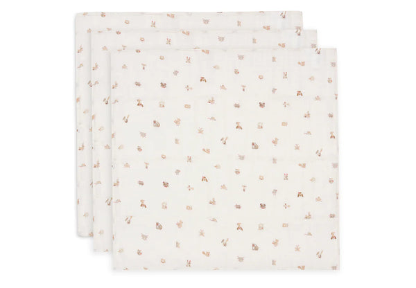 Jollein hydrofiele doeken 3-pack - 70x70 cm (diverse designs)