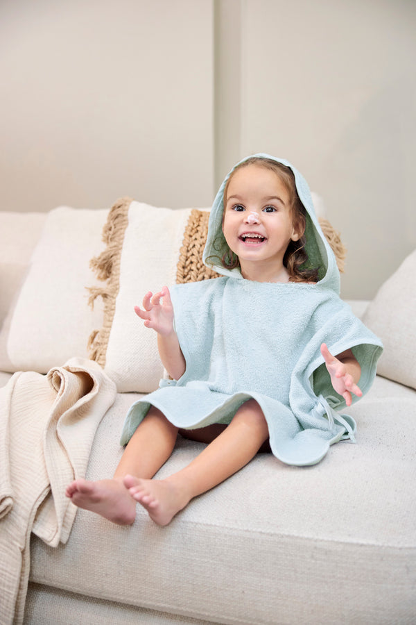 Badponcho badstof Wavy - Grey Blue