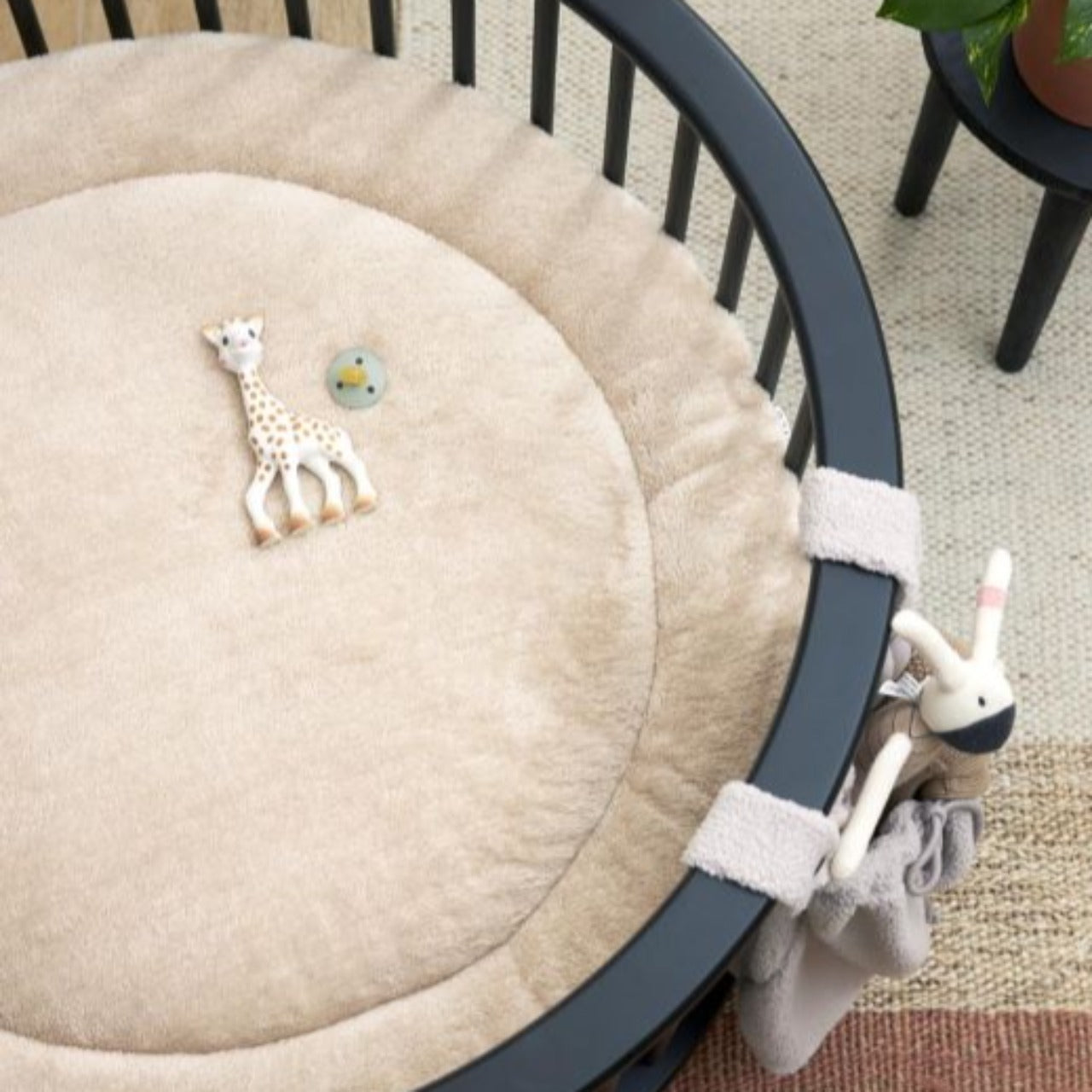 Playpen mat Sand Melange/Teddy Round