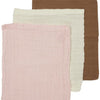Hydrofiele monddoekjes 3-pack (effen kleuren)