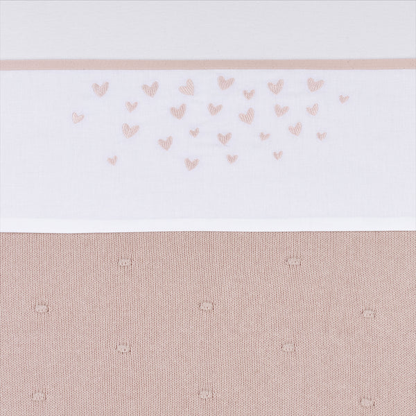 Ledikantlaken Hearts (100x150 cm) - Soft Pink