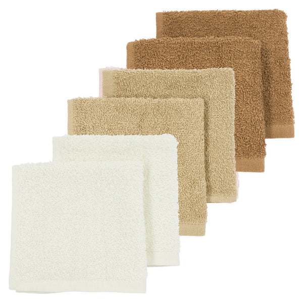 Badstof monddoekjes 6-pack (diverse kleuren)