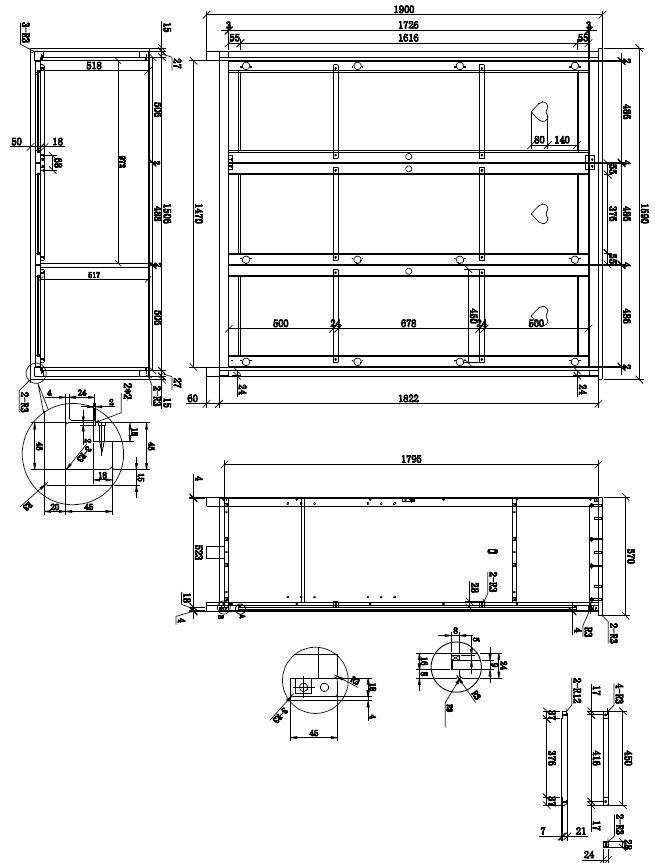 Amori 3-door wardrobe - White