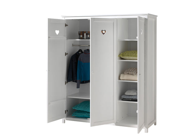 Amori 3-door wardrobe - White