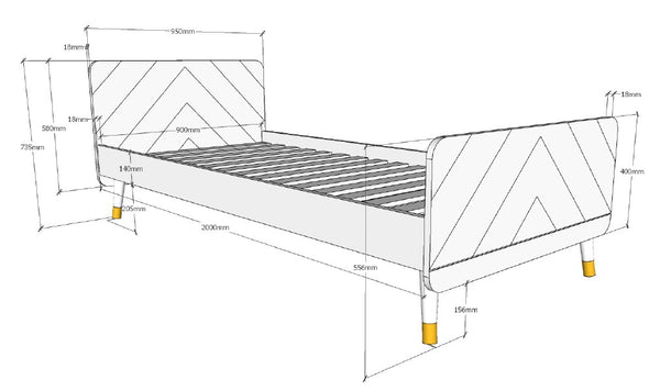 Billy 90x200 - Wit