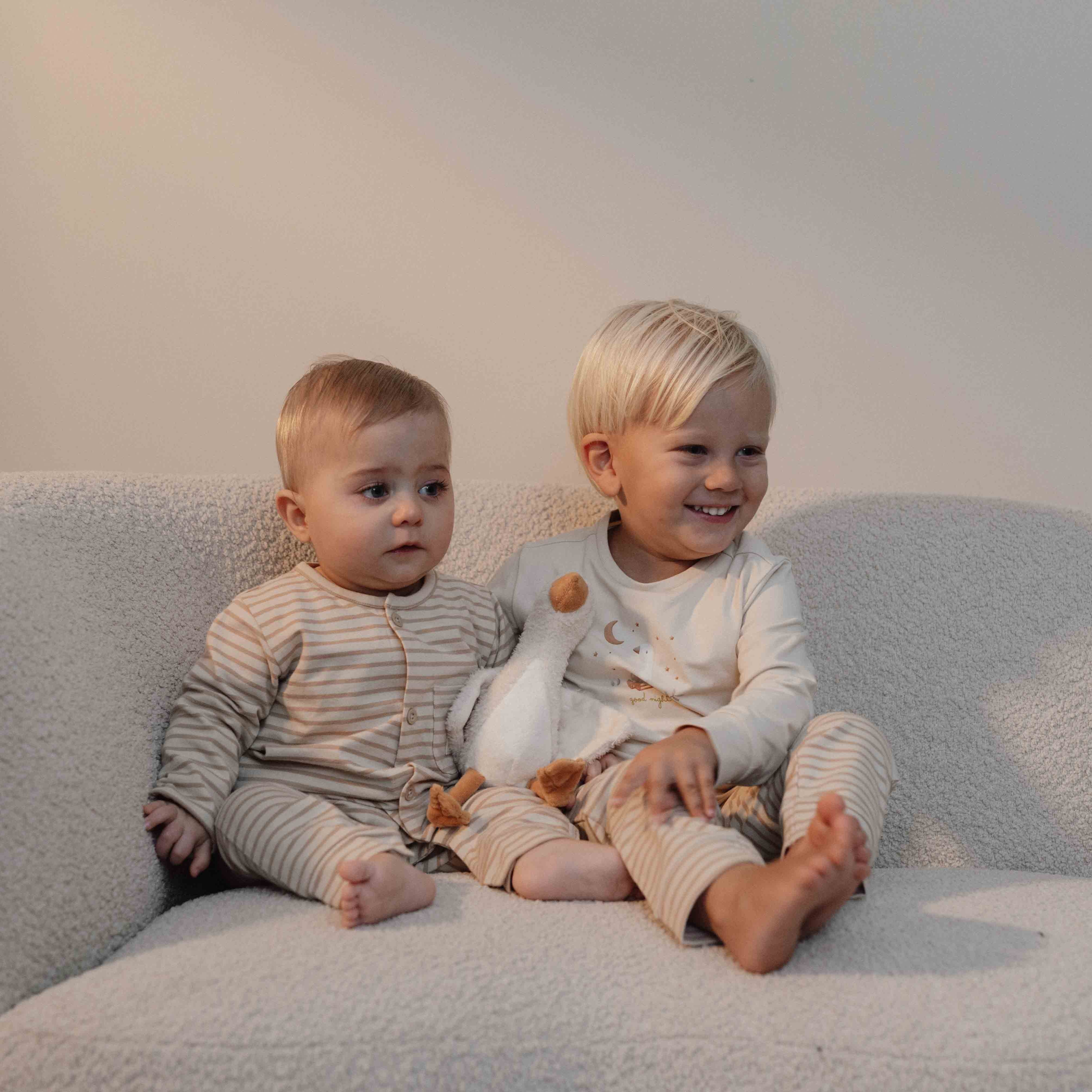 Eendelige Pyjama Natural Stripes - 74/80 (6-12 maanden)