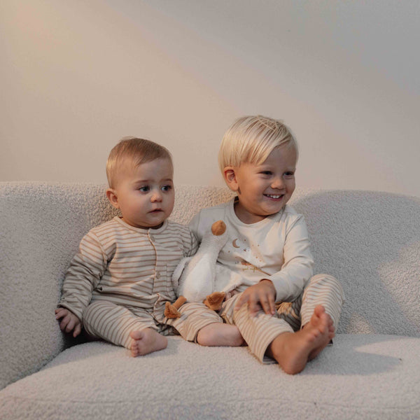 Eendelige Pyjama Natural Stripes - 74/80 (6-12 maanden)
