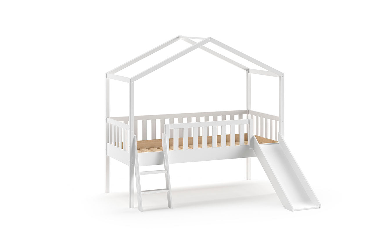 Huisbed Dallas met glijbaan 90x200 - Wit