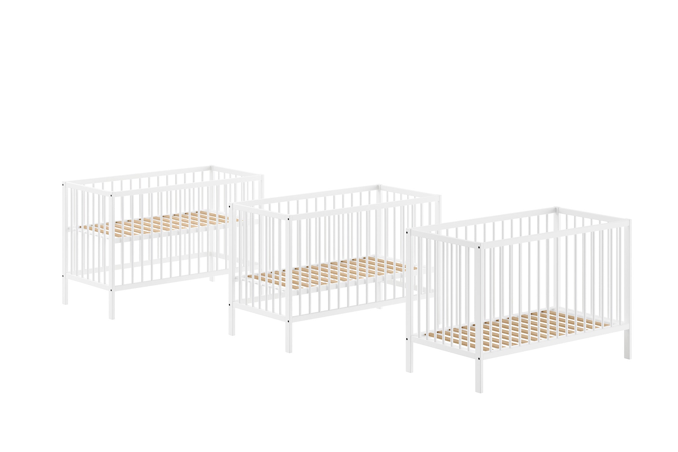 2-delige Babykamer Dino (bed en commode) - Nature of Wit