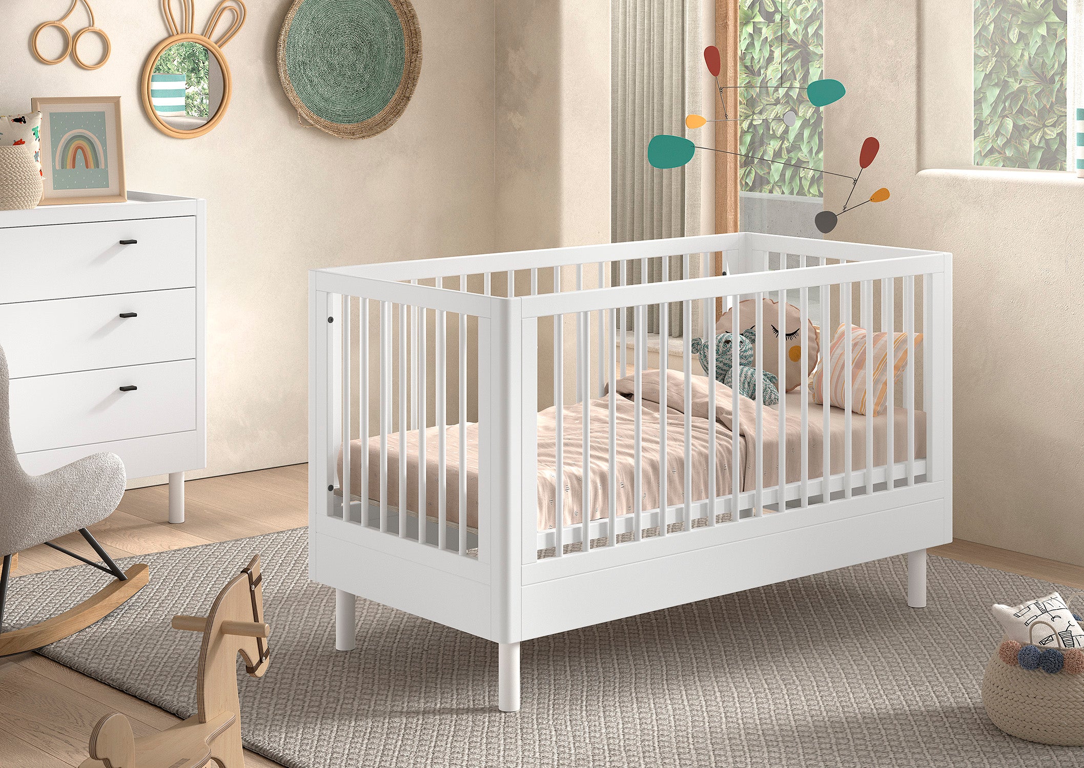 Forrest 70x140 convertible bed - White