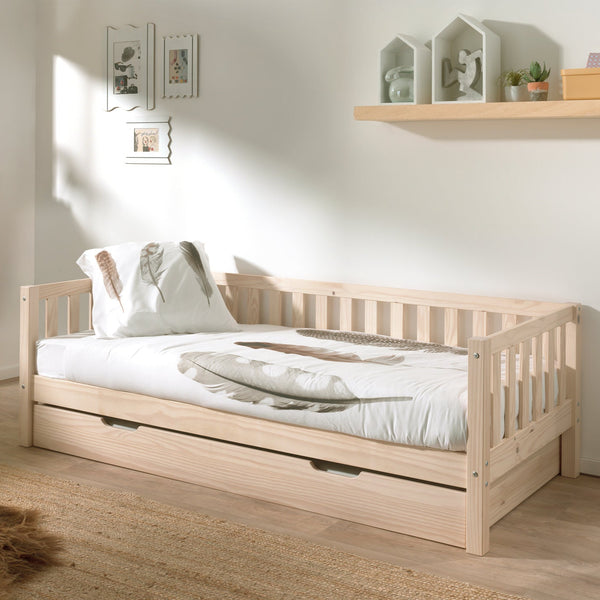 Fritz Kajuitbed met of zonder opberglade 90x200 - Naturel