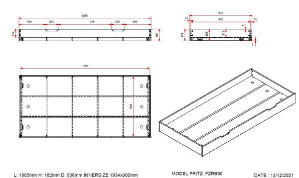Fritz Kajuitbed met of zonder opberglade 90x200 - Naturel