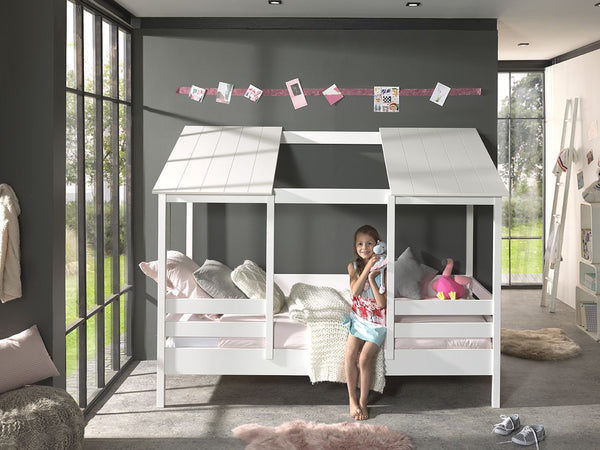 Huisbed met 2 dak panels 90x200 cm
