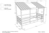 Huisbed met 2 dak panels 90x200 cm
