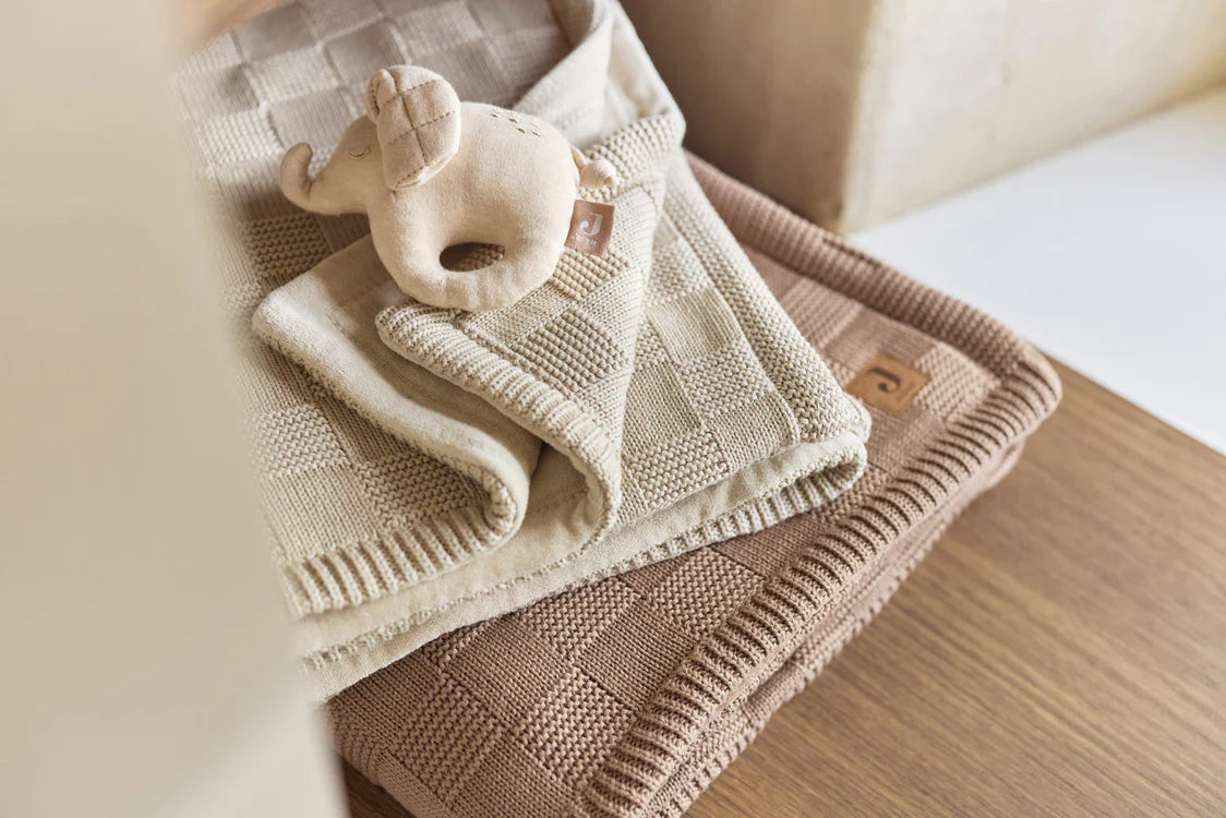 Ledikantdeken 100x150 cm - Box Knit Milky Coffee