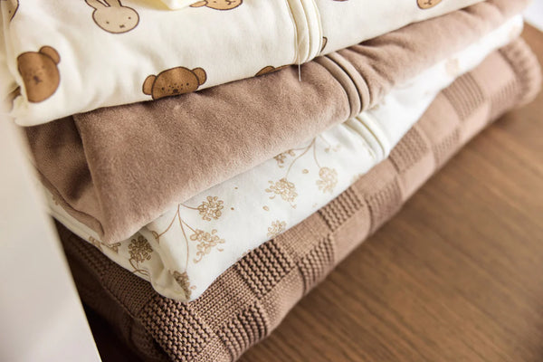 Ledikantdeken 100x150 cm - Box Knit Milky Coffee