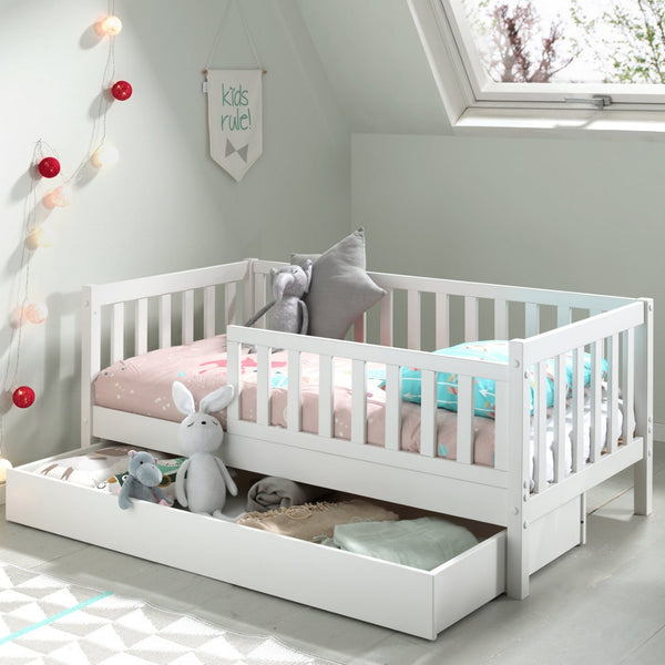 Toddler bed 70x140 with or without matching bed drawer - white