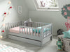 Toddler bed 70x140 with or without matching bed drawer - gray