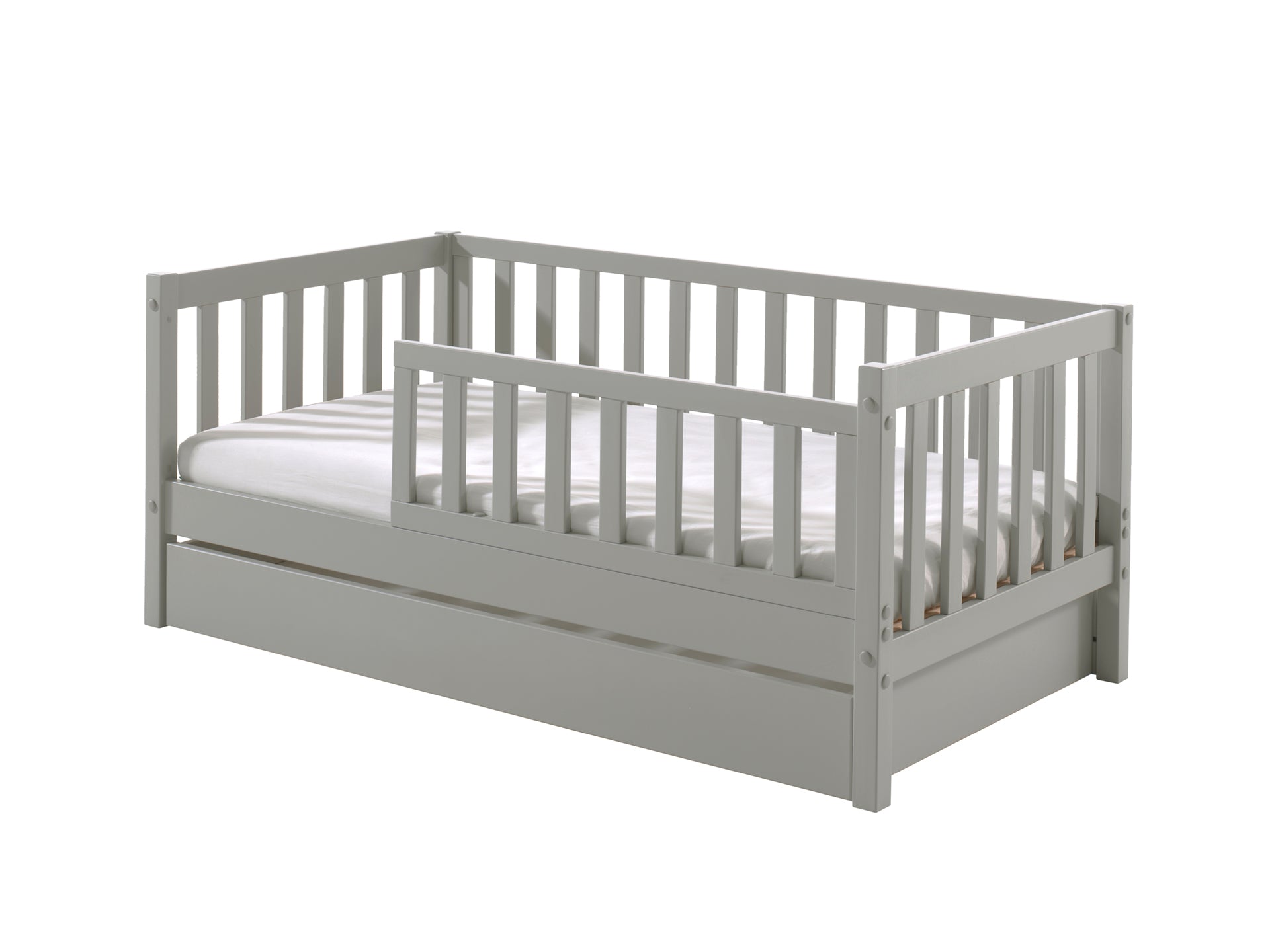 Toddler bed 70x140 with or without matching bed drawer - gray