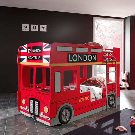 London Bus Stapelbed 90x200 cm