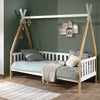 Tipi bed with fence with or without matching drawer 90x200