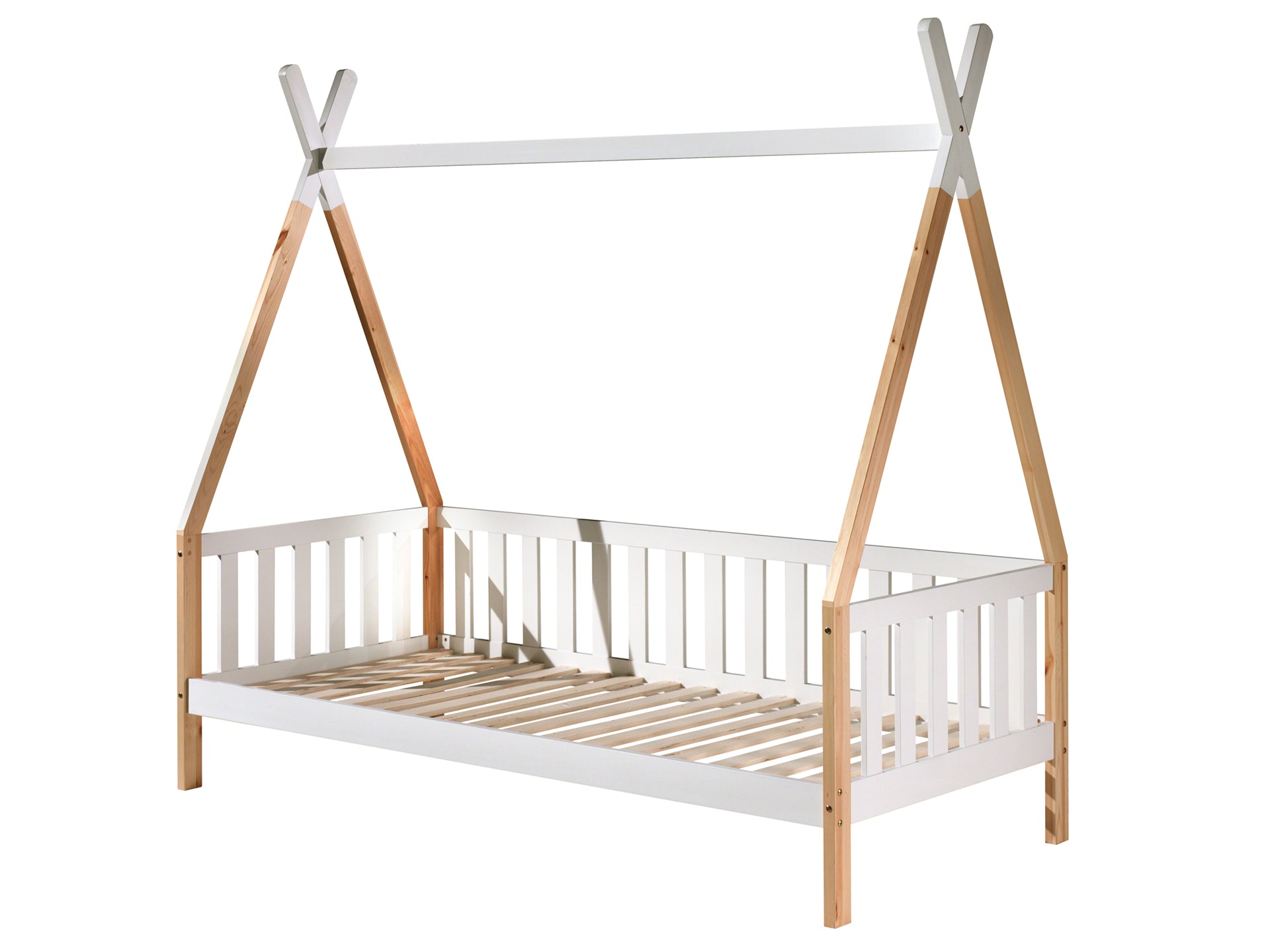 Tipi bed with fence with or without matching drawer 90x200