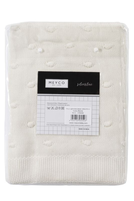 Ledikant deken Knots (100x150cm) - Offwhite