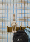 Behang Grid (blauw of roze)