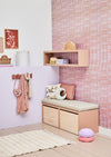 Behang Grid (blauw of roze)