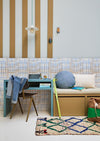 Behang Grid (blauw of roze)