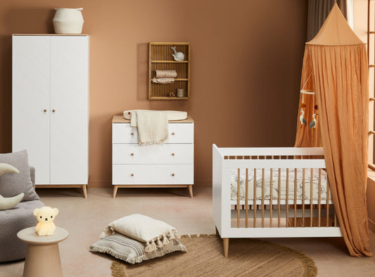 Bopita 3-delige babykamer Paris (bed incl matras, commode en kast)