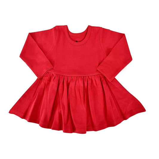 Rode jurk van 100% biologisch katoen - 9-12 maanden