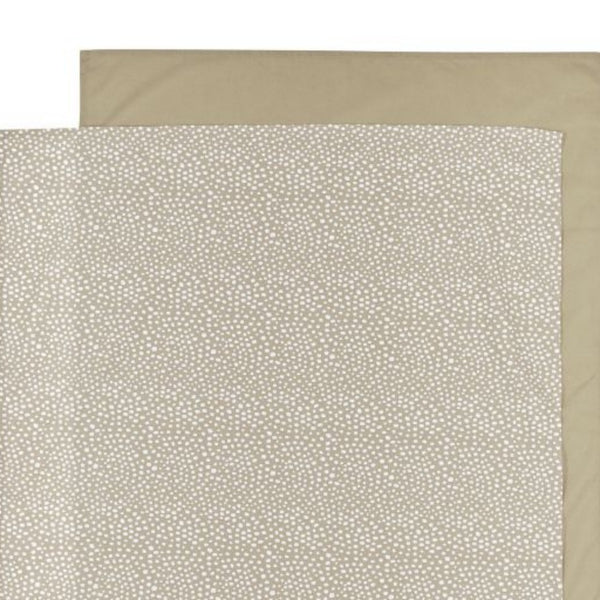 Wieglaken 2-pack Cheetah taupe / uni taupe (75x100 cm)
