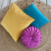 Decorative pillow ocher yellow