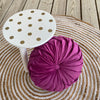 Decorative pillow bright pink/purple velvel round