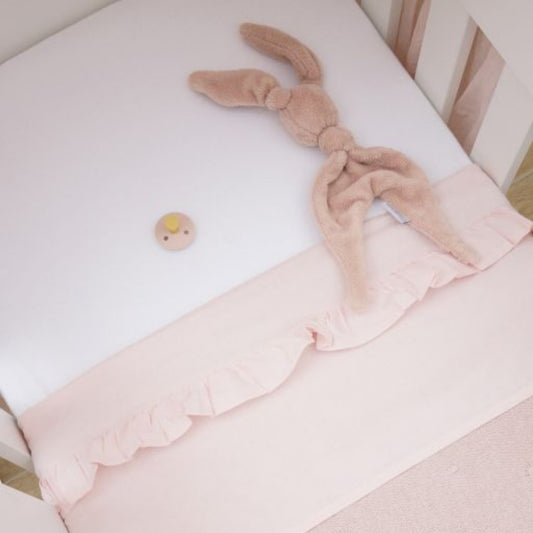 Ledikantlaken Ruffle (100x150 cm) - soft pink